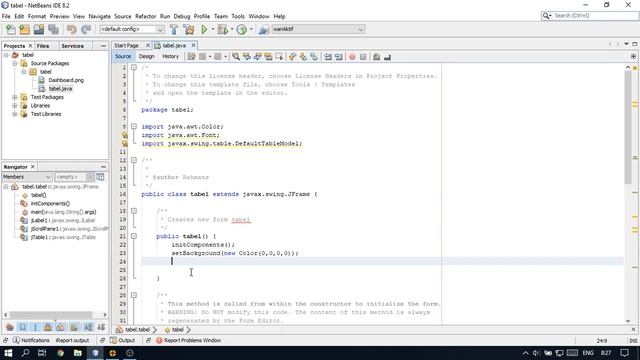 Java Swing UI - Design jTable