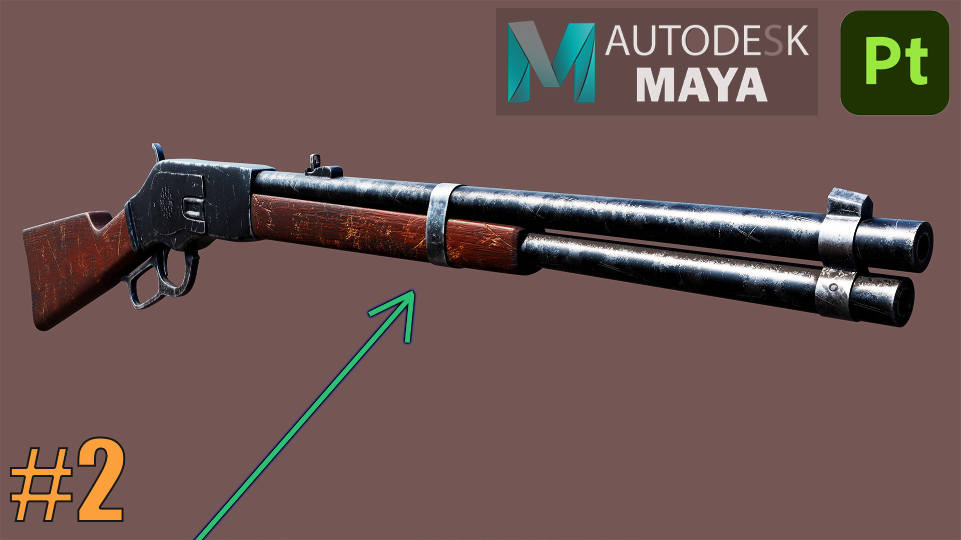 3д моделирование Winchester, 3д моделирование обучение, учимся моделировать с нуля 3d model #2