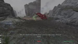 Skyrim  Дракона Виверна - камнем в лоб