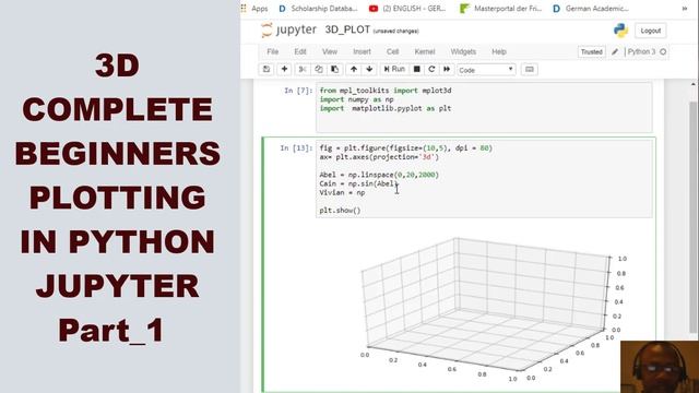 3D Python Jupyter programming Plot For Complete Beginners and DATA SCIENTIST/ANALYST
