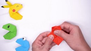 PIKACHU PACMAN/ SPIDER PACMAN || Easy origami PACMAN