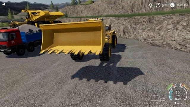 Farming Simulator 19 - CATERPILLAR 980H Wheel Loader Loads Big Stones смотреть онлайн