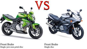 Kawasaki ER 6n vs Suzuki GS 500 F Test specification comparison