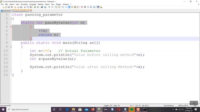 Passing Parameters in JAVA (Hinglish)
