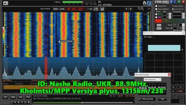 27.05.2020 08:04UTC, [Es], Nashe Radio, Украина, 88.9МГц, 1315км