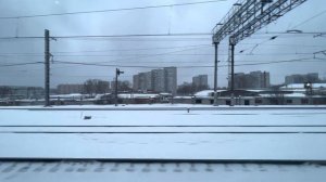 "Апрельская зима в Москве!" Прибытие на Ленинградский вокзал (из окна поезда)