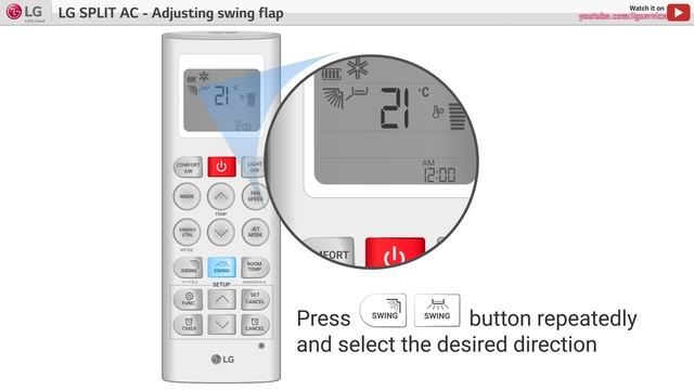 [LG Split AC] - Adjusting Swing Flap смотреть онлайн