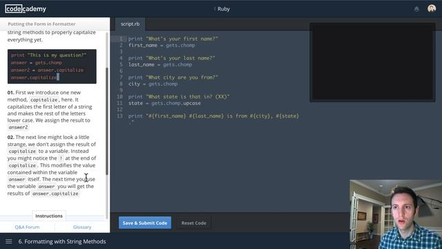 Codecademy Ruby - 1 - Basics