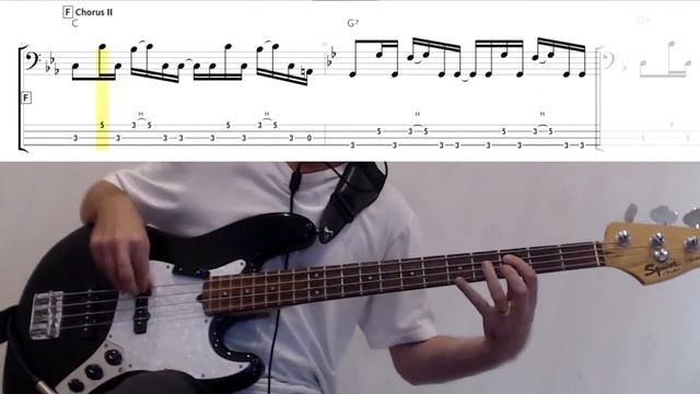 Hysteria by Muse - Bass Cover (tablature & notation included)