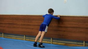 Cгибание и разгибание рук, стоя у стены