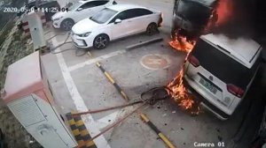 Пожар на зарядной станции для электромобилей?