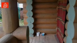 Тёплый пол в бане из оцилиндрованного бруса  за один день!