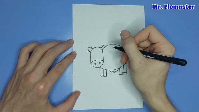 Как Рисовать Корову ? - Рисунки для детей / How to Draw a Cow ? смотреть онлайн