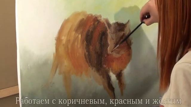 Полина Сахарова Кошка в поле Картина Маслом Холст