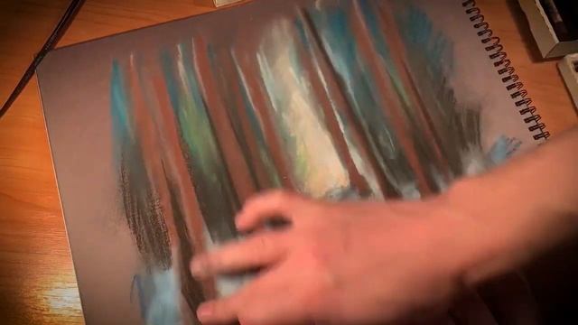 Рисунок пастелью / Зимний пейзаж смотреть онлайн