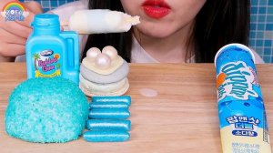 ASMR ICE CREAM BLUE PARTY 블루 아이스크림 블루 디저트 먹방 咀嚼音 モッパン DESSERTS MUKBANG EATING SOUNDS