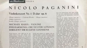 PAGANINI: Violinkonzert Nr.  1 D dur op. 6  /  MICHAEL RABIN · VIOLINE