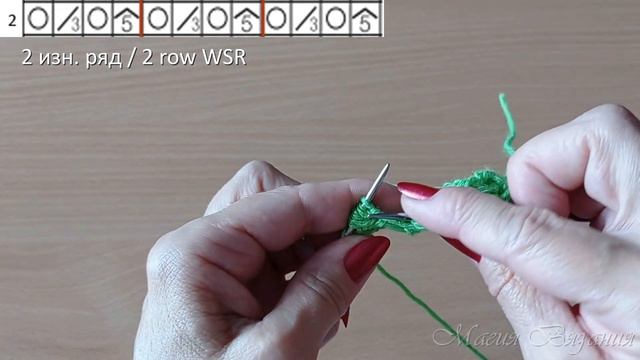 Легкий двухсторонний узор 3D спицами