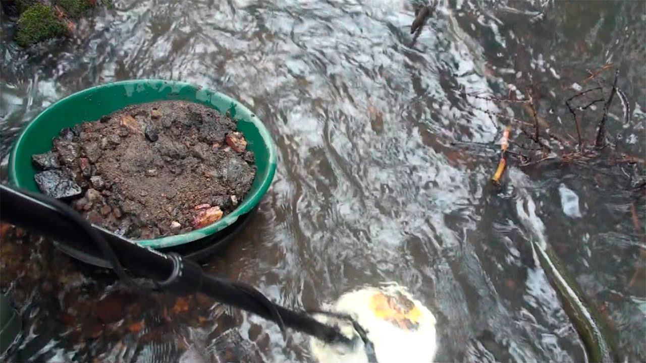 Поиск самородного золота металлоискателем!!!