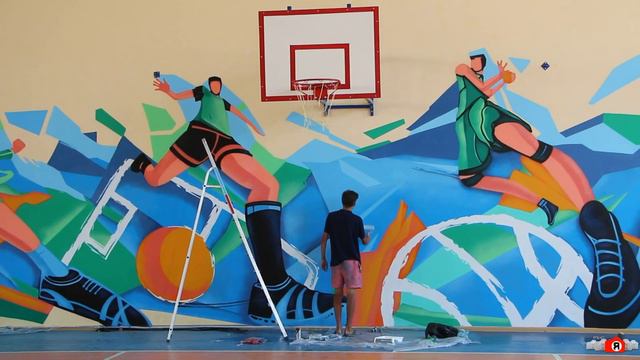 Граффити в Спортзале школы города Судак. Автор Вадим MosTwo Живов смотреть онлайн