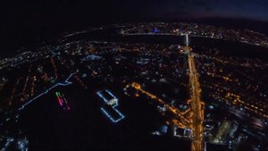 Днепр вечерний / ночной полет над городом / январь 2022 г.