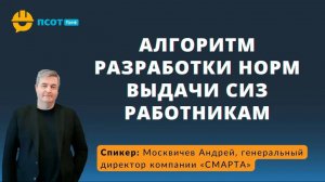 Алгоритм разработки Норм выдачи СИЗ работникам. Отдельные положения по разработке Норм выдачи СИЗ