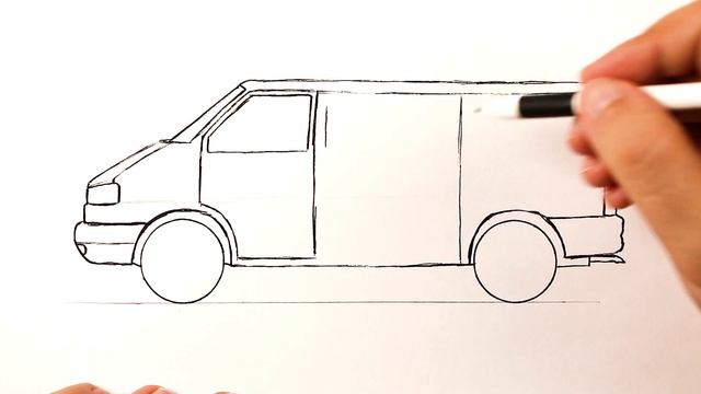 How to draw a car Volkswagen Transporter смотреть онлайн