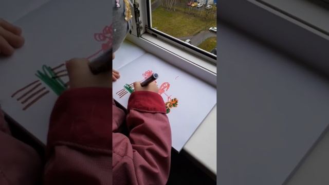Настя рисует что видит в окне / Nastya draws what she sees in the window #Nastya #kids #game