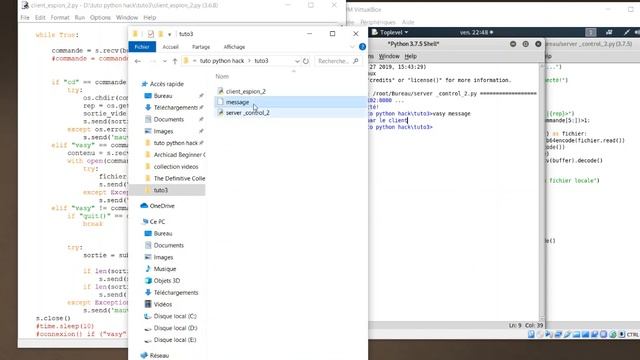 python hack #4 reverse shell espionage cmd upload fichier - part2