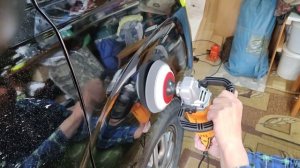 Полировальная машинка "Вихрь" в работе