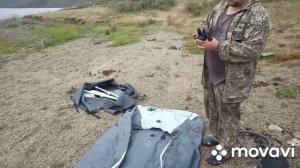 Как быстро накачать лодку с ножным насосом.