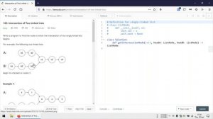 LeetCode - Intersection of Two Linked Lists | Solution Explained | Python