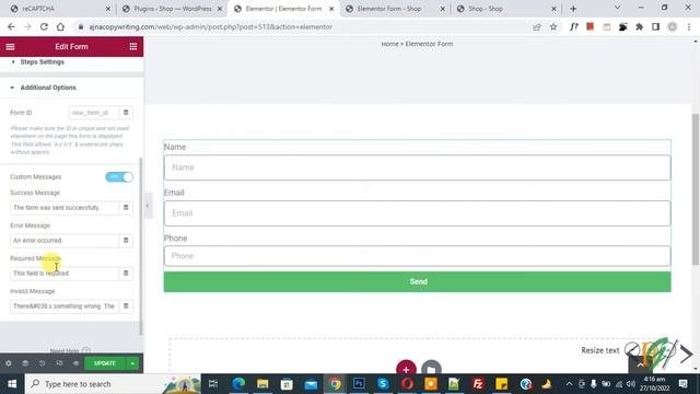 How To Add Custom Success Message After Form Submit In Elementor Pro WordPress | Custom Messages