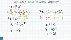 Как решать линейные и квадратные уравнения