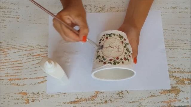 Декорируем кашпо  ДЕКУПАЖ  DIY Mellas