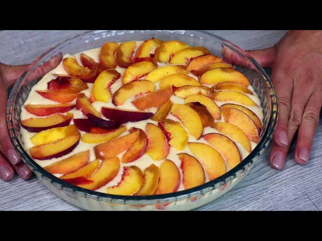 Молочный пирог с персиками. Вкусно без лишних слов