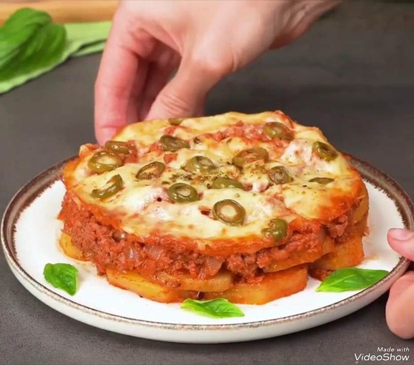 То, что я приготовила из картофеля и мясного фарша