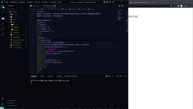 VueJS & Firebase | Authentication Mit Firebase (incl. Persistance) | Vue + Firebase Tutorial
