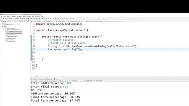 How to accept GUI Input in Java using Dialog boxes | Java Tutorial | Java Wrapper Classes смотреть онлайн