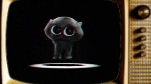 Кот Скэтмэн на старом телевизоре!