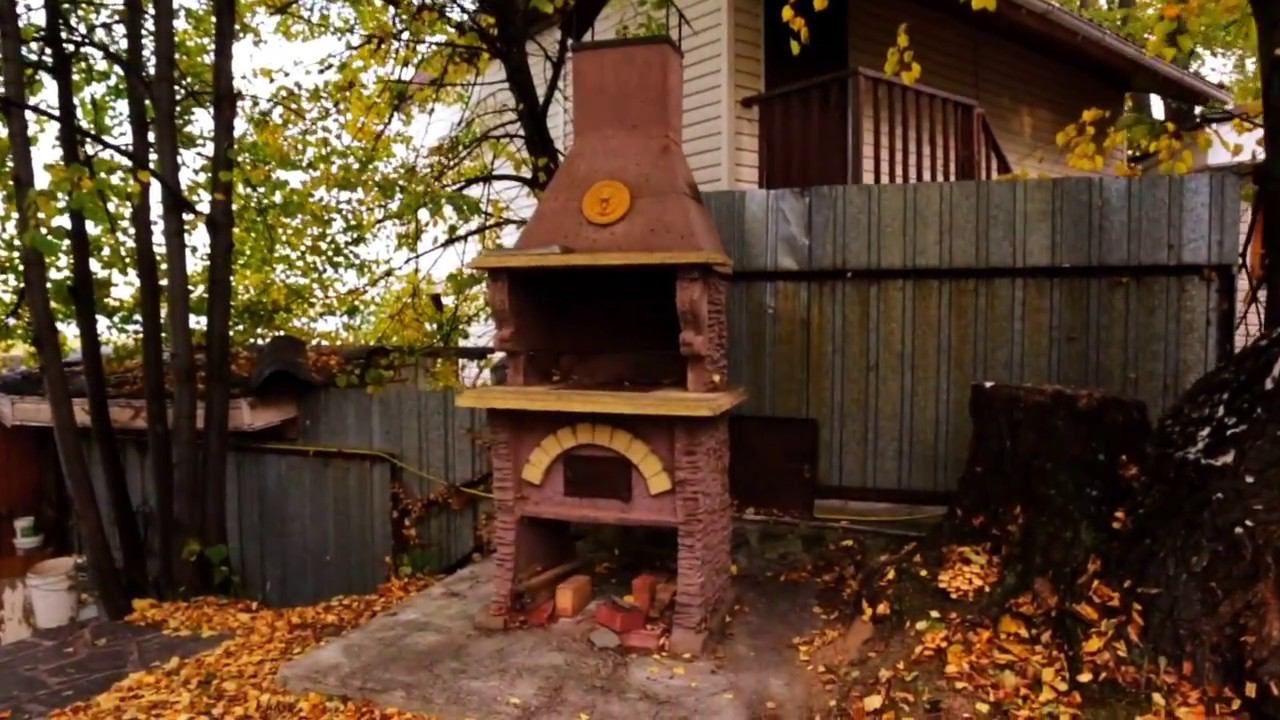 Уличная печь на даче - зарисовка