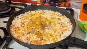 Рис с овощами в сковороде. Всегда получается рассыпчатым, а главное вкусным!