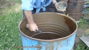 Как покрасить бочку для воды цементом вместо краски