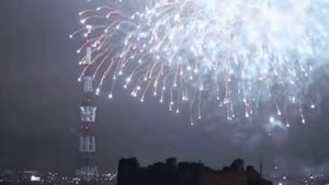 Художественная подсветка телевизионной башни в Симферополе
