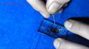 Делаем концевеки на перекидные чётки из плекса со скорпионом и пауком.Склейка эпоксидкой прозрачной.