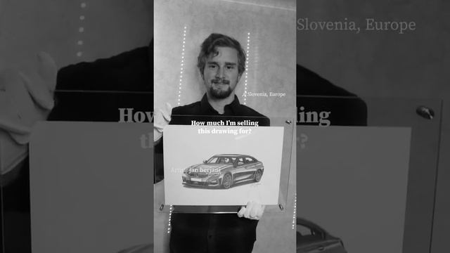 Art on Auction! Bmw M3 Realistic Pencil Car Drawing by Slovenian Artist jan berjani