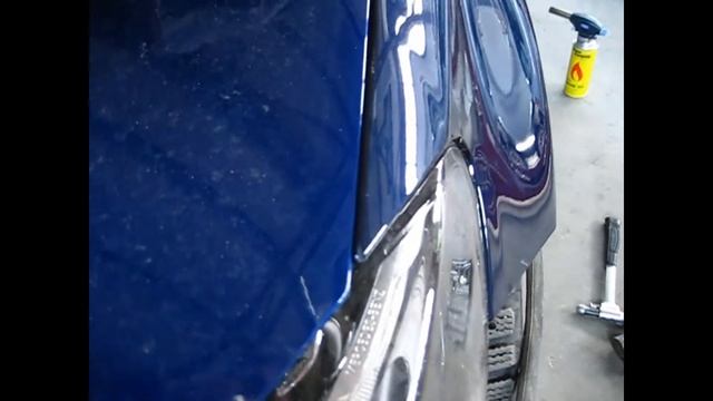 Mersedes. Ремонт алюминиевого крыла . смотреть онлайн