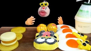 Mukbang :) Yellow Dessert Ice Cream Egg Jelly Minions Marshmallow FUNNY EATING SHOW Realmouth 주멍이