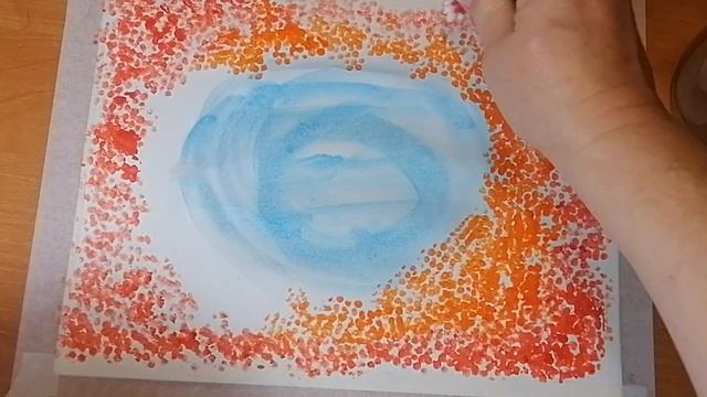 Рисование ватными палочками. Осенний пейзаж смотреть онлайн