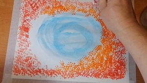 Рисование ватными палочками. Осенний пейзаж